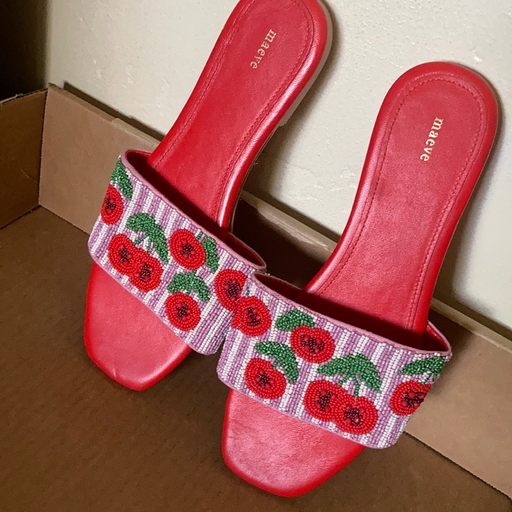 Maeve beaded cherry sandals size 10
